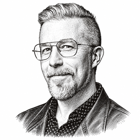 Illustrated portrait of Chris Messina